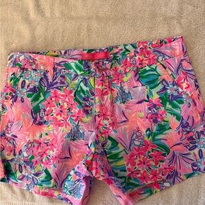 Lilly Pulitzer Pink and Green Floral Women's Shorts
